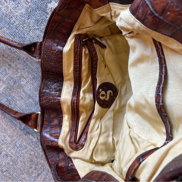 CLEANING OUT: Cole Haan G Series Leather Reptile Embossed Bag Shoulder Tote Bag - Picture 2 of 4